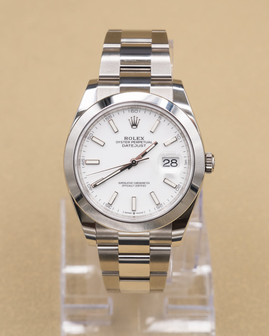 Rolex Datejust 41 White Index Dial on Oyster 126300 Complete 2024