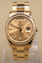 Rolex Day-Date 36 Champagne Dial on President 118208 with Box