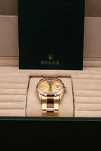 Rolex Day-Date 36 Champagne Dial on President 118208 with Box