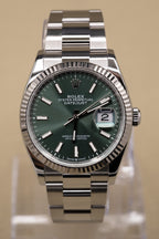 Rolex Datejust 36 Mint Green Index Dial on Oyster 126234 Complete 2023