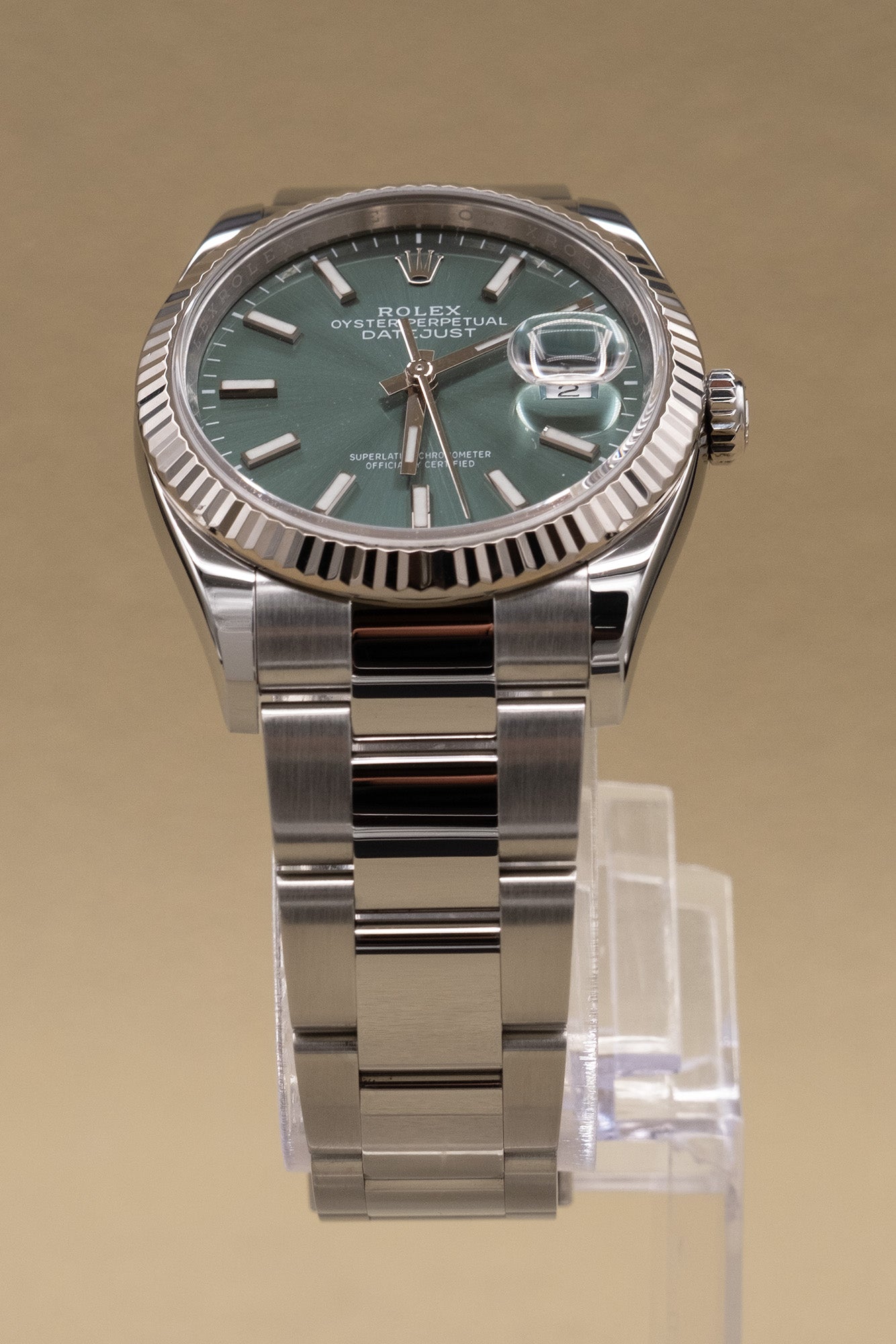 Rolex Datejust 36 Mint Green Index Dial on Oyster 126234 Complete 2023