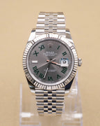 Rolex Datejust 41 Slate Green Roman Dial on Jubilee 126334 Complete