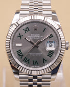 Rolex Datejust 41 Slate Green Roman Dial on Jubilee 126334 Complete