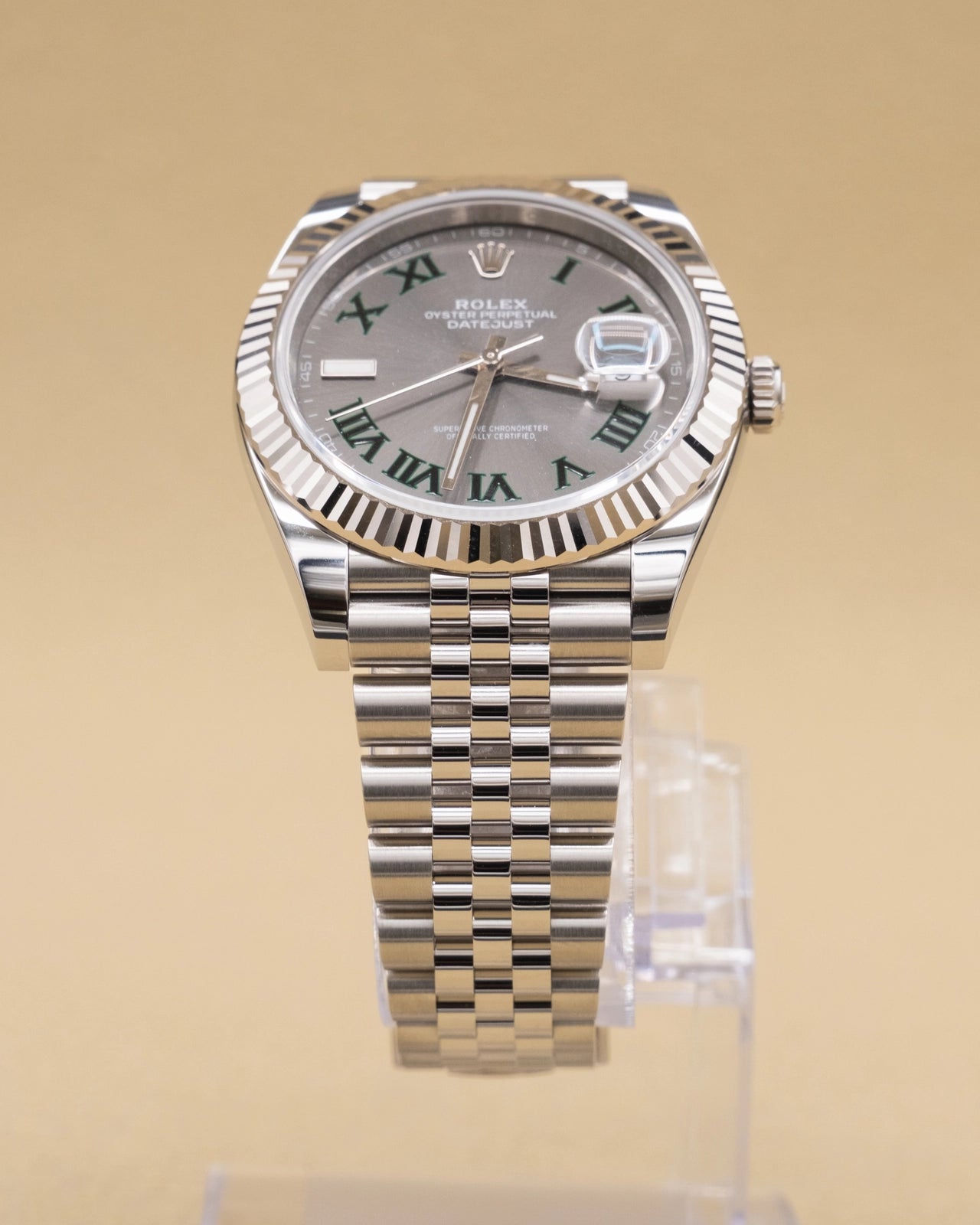 Rolex Datejust 41 Slate Green Roman Dial on Jubilee 126334 Complete