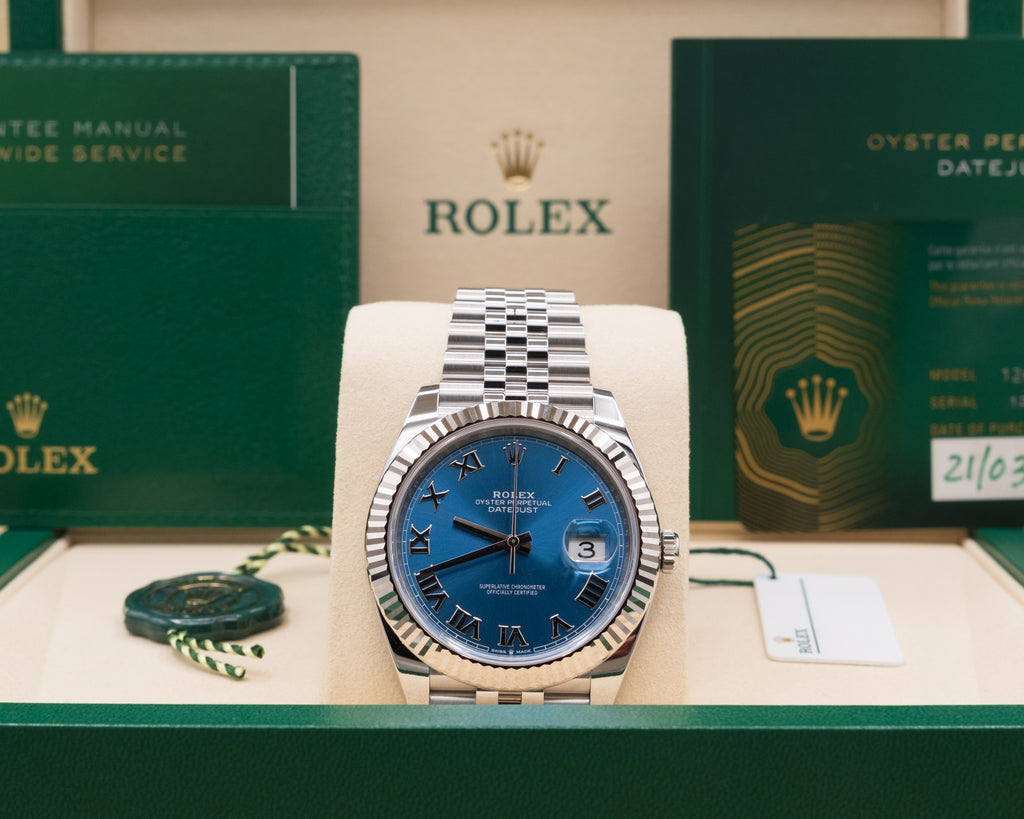 Rolex Datejust 41 Blue Roman Dial on Jubilee 126334 Complete 2026