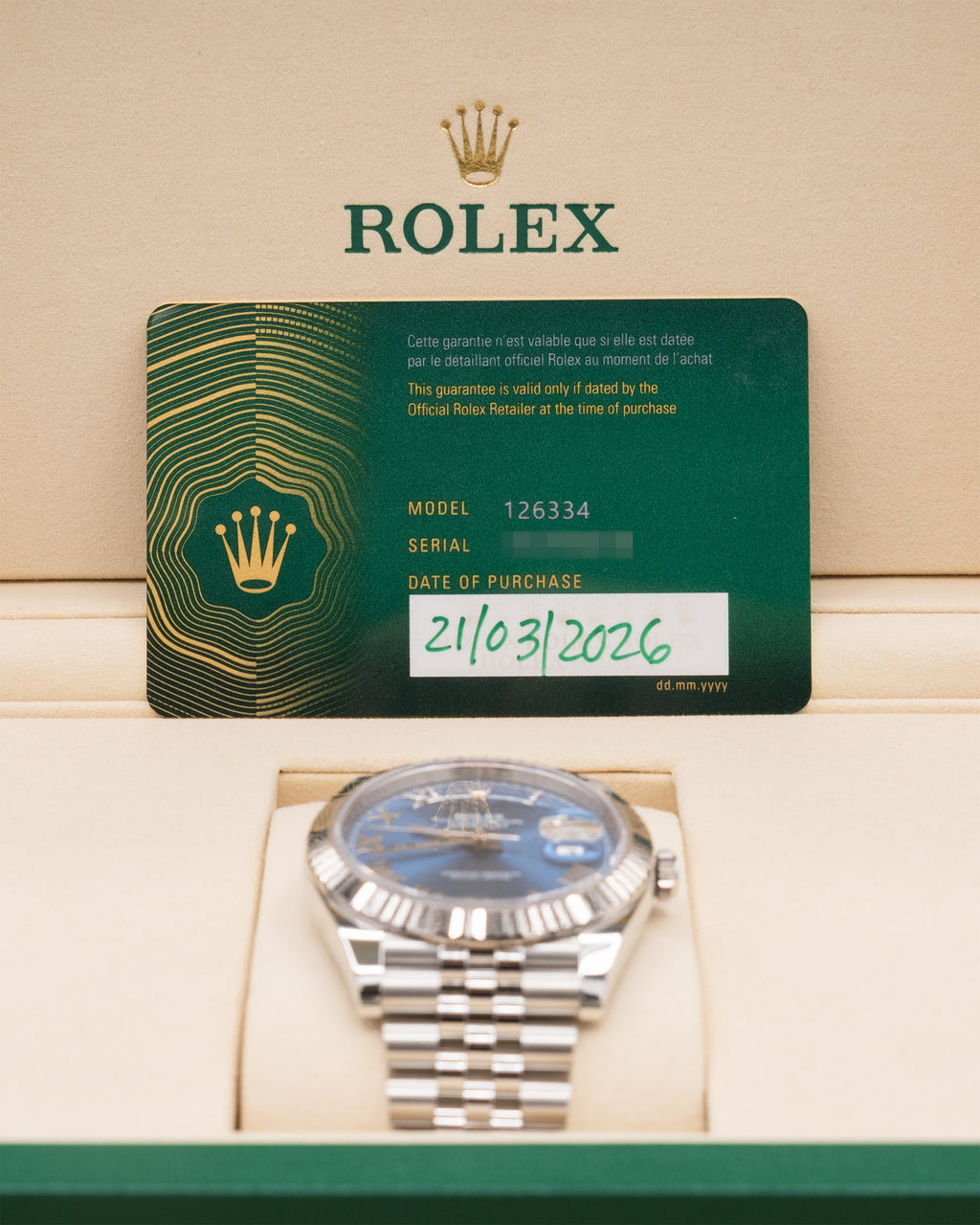 Rolex Datejust 41 Blue Roman Dial on Jubilee 126334 Complete 2026