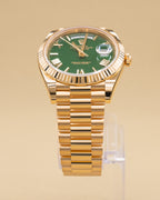 Rolex Day-Date 40 Green Roman Dial on President 228238 Complete 2026