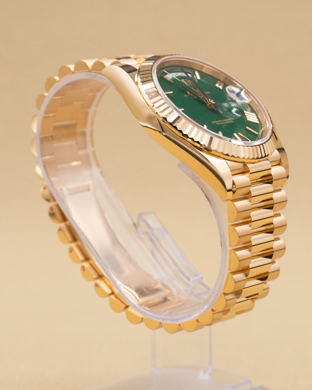 Rolex Day-Date 40 Green Roman Dial on President 228238 Complete 2026