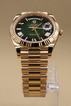 Rolex Day-Date 40 Green Ombre Roman Dial on President 228238 Complete 2026