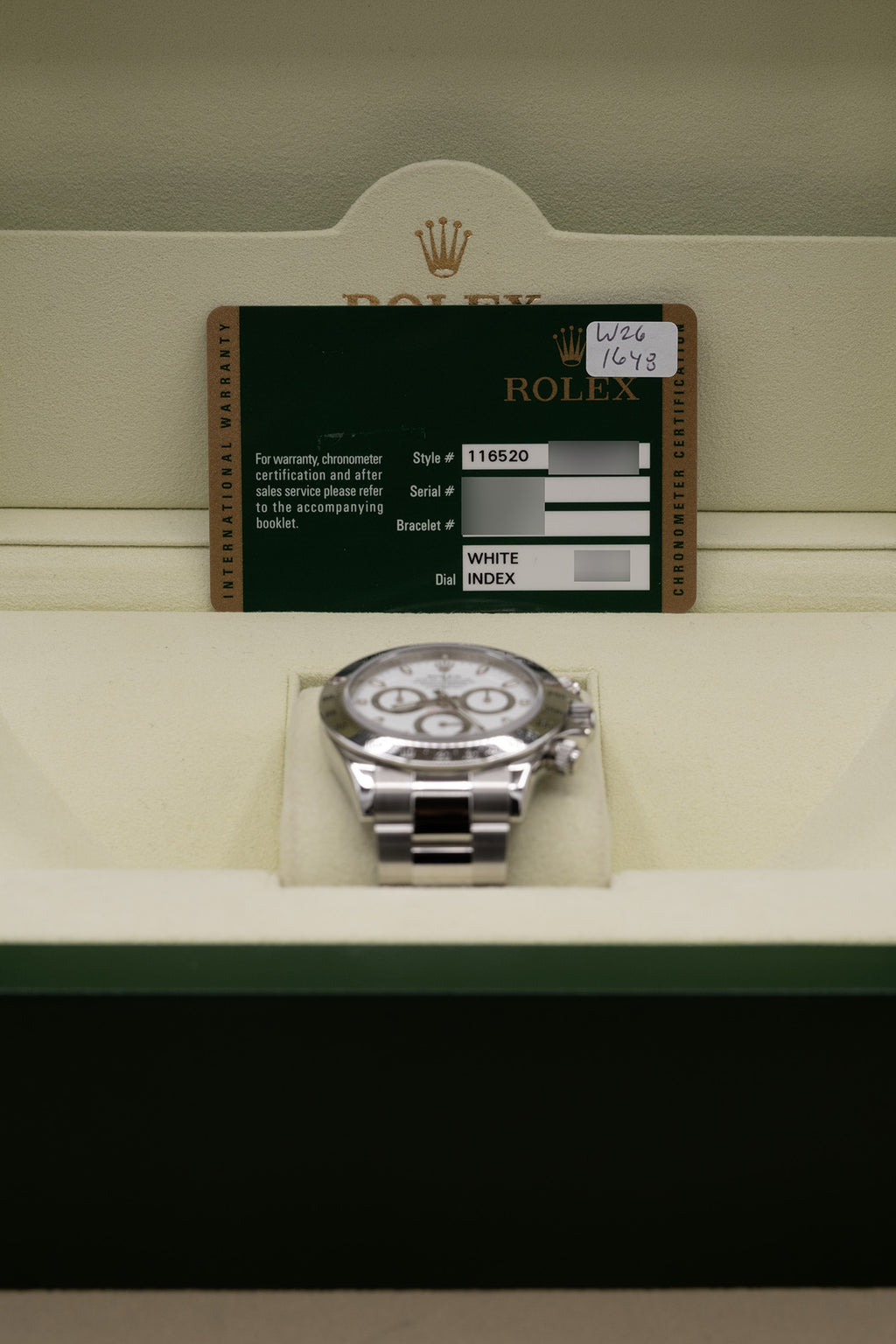Rolex Daytona White Dial on Oyster 116520 Complete 2010