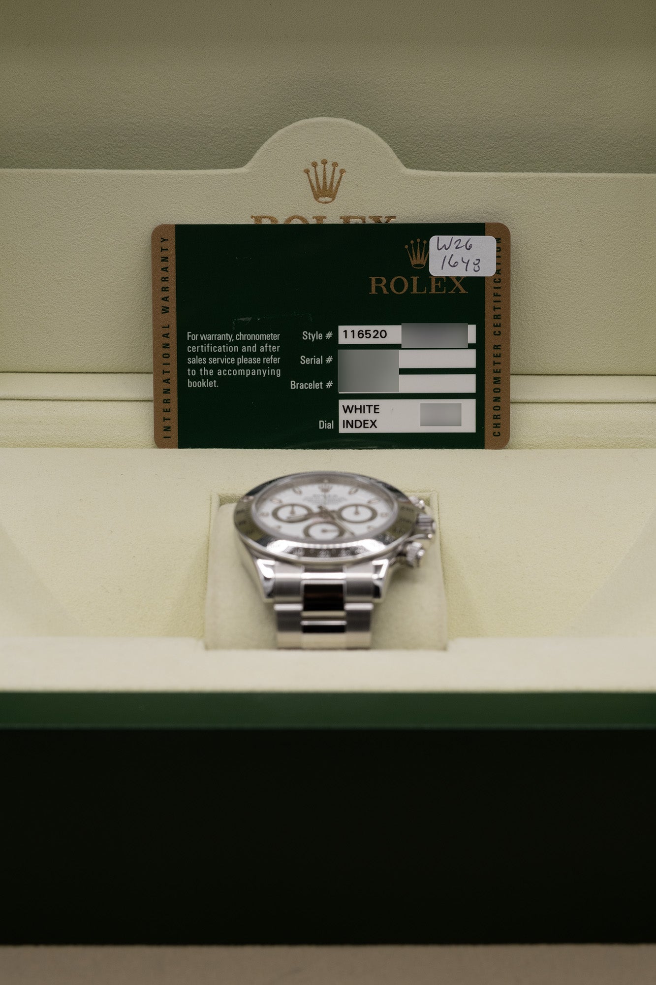 Rolex Daytona White Dial on Oyster 116520 Complete 2010