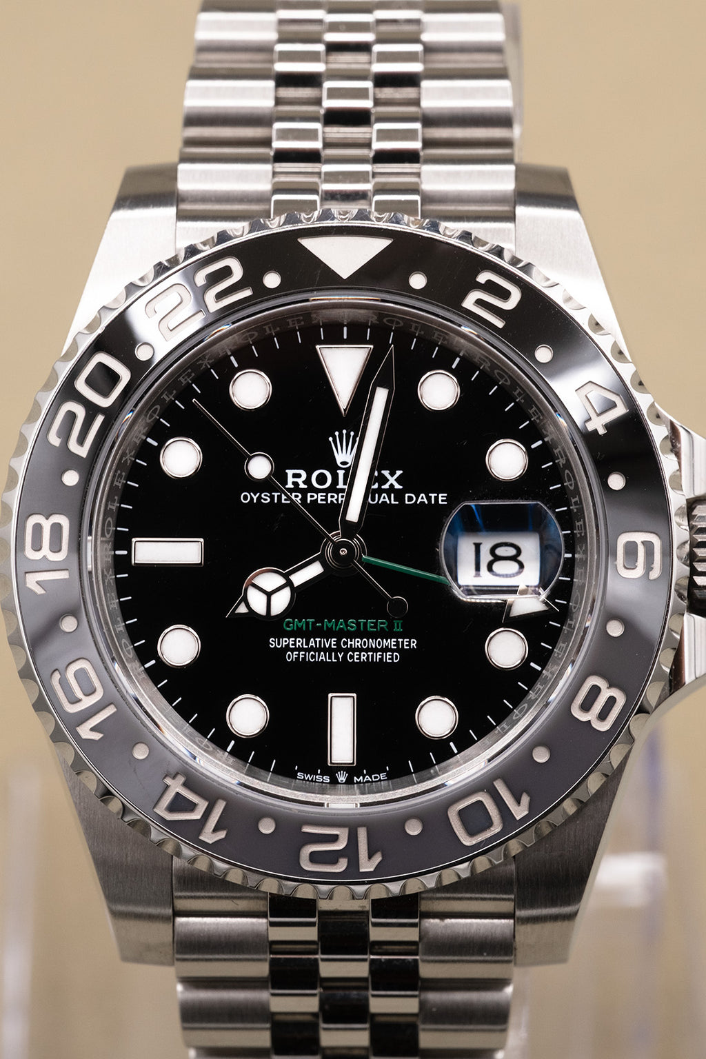 Rolex GMT-Master II Bruce Wayne Black Dial on Jubilee 126710GRNR Complete 2024