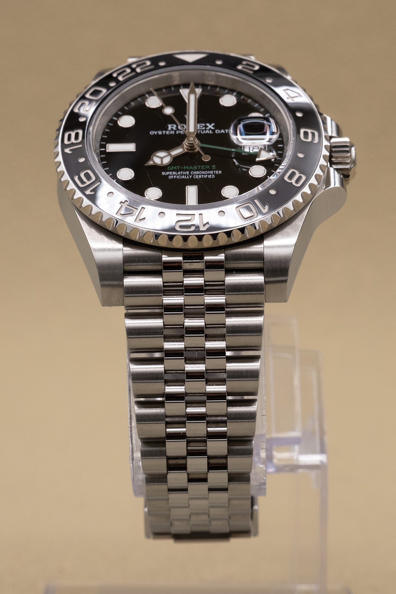 Rolex GMT-Master II Bruce Wayne Black Dial on Jubilee 126710GRNR Complete 2024