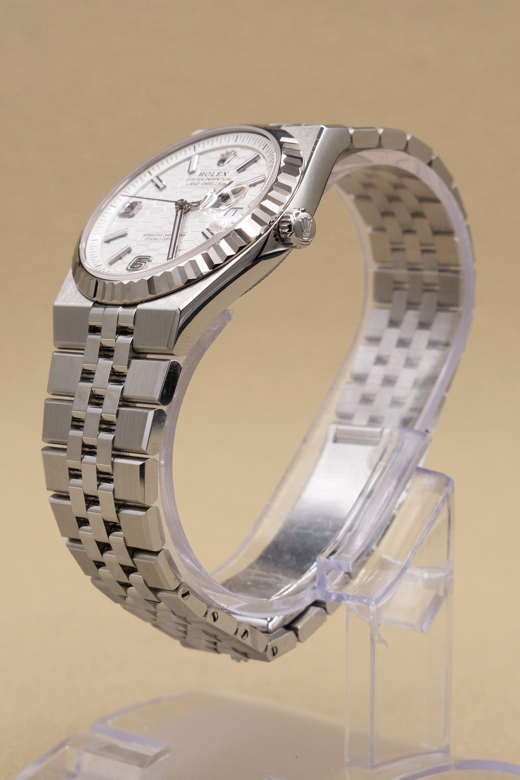 Rolex Land-Dweller 36 White Honeycomb Dial on Flat Jubilee 127234 Complete 2025