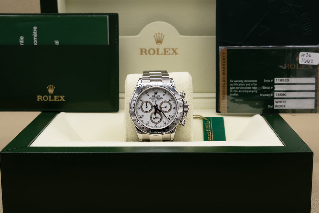 Rolex Daytona White Dial on Oyster 116520 Complete Open Date