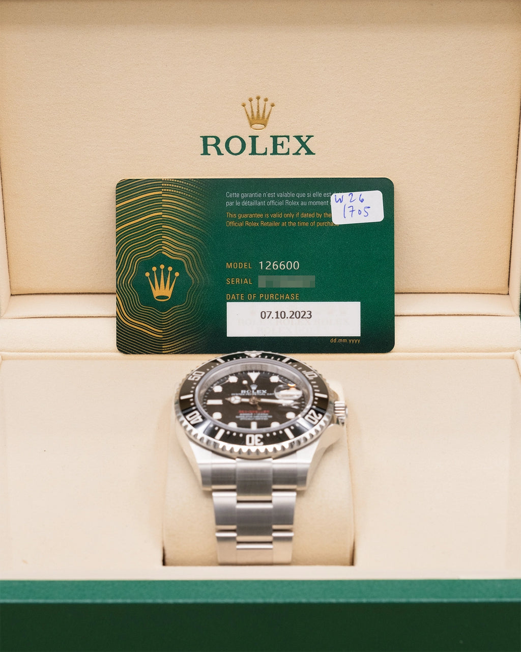 Rolex Sea-Dweller 43 Black Dial on Oyster 126600 Complete 2023