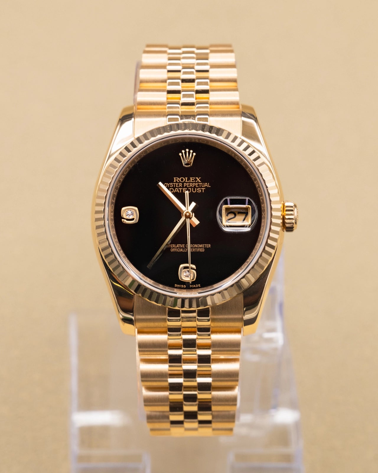 Rolex Datejust 36 Black Onyx Dial on Jubilee 116238 Complete 2014