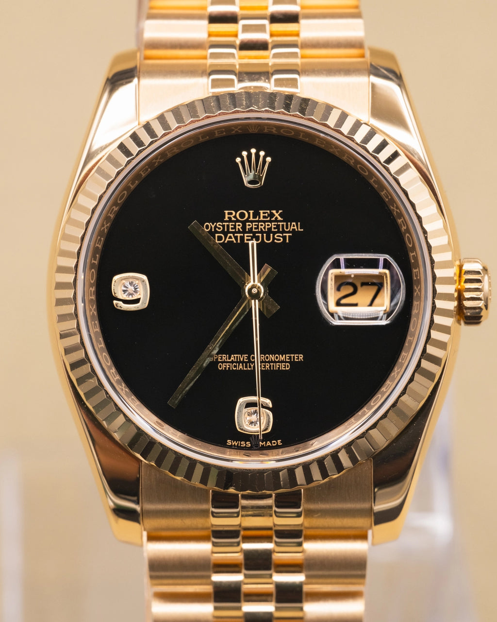 Rolex Datejust 36 Black Onyx Dial on Jubilee 116238 Complete 2014