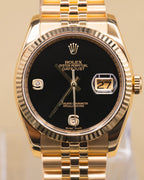 Rolex Datejust 36 Black Onyx Dial on Jubilee 116238 Complete 2014