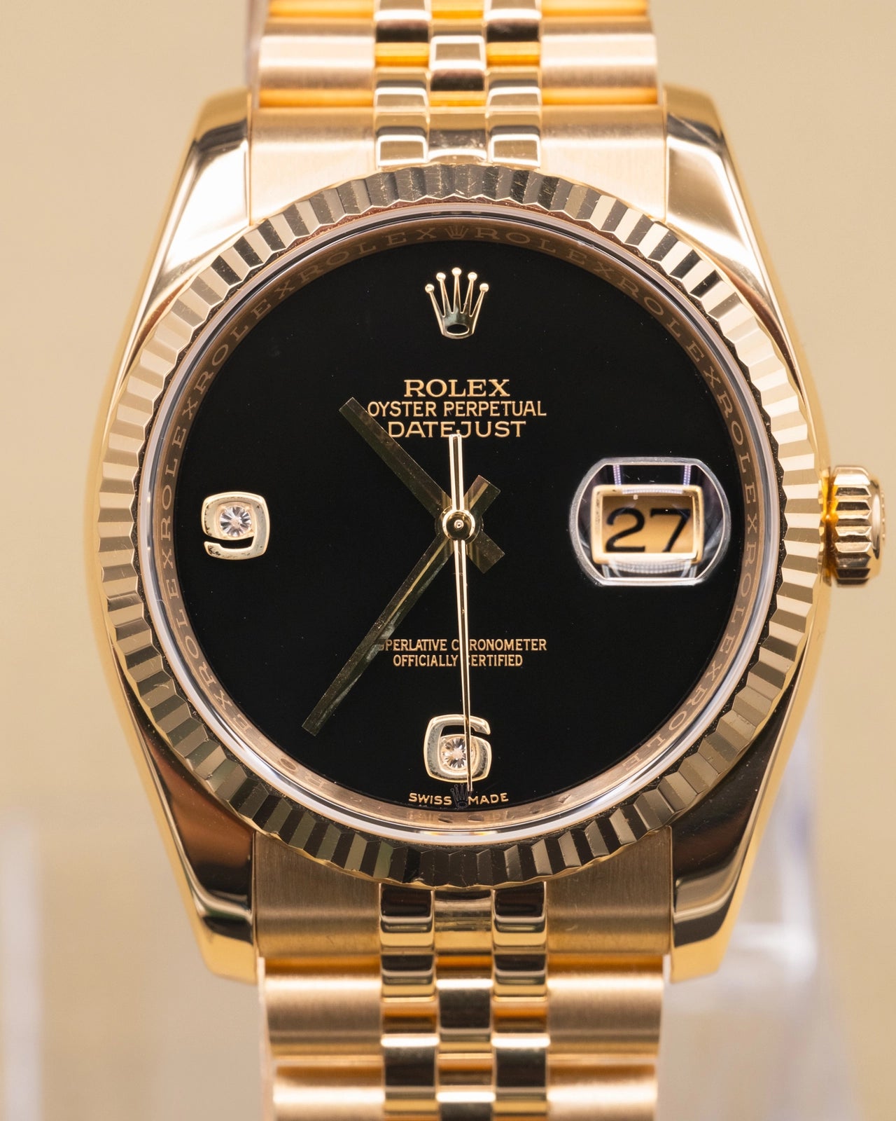 Rolex Datejust 36 Black Onyx Dial on Jubilee 116238 Complete 2014