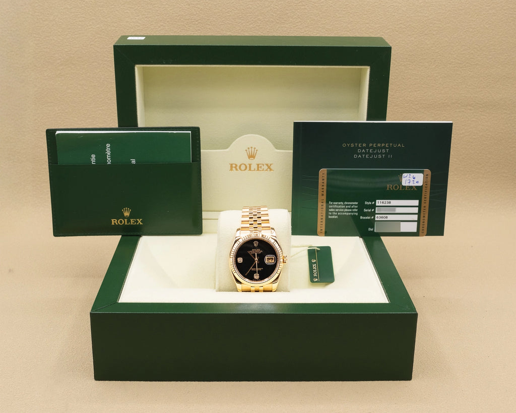 Rolex Datejust 36 Black Onyx Dial on Jubilee 116238 Complete 2014