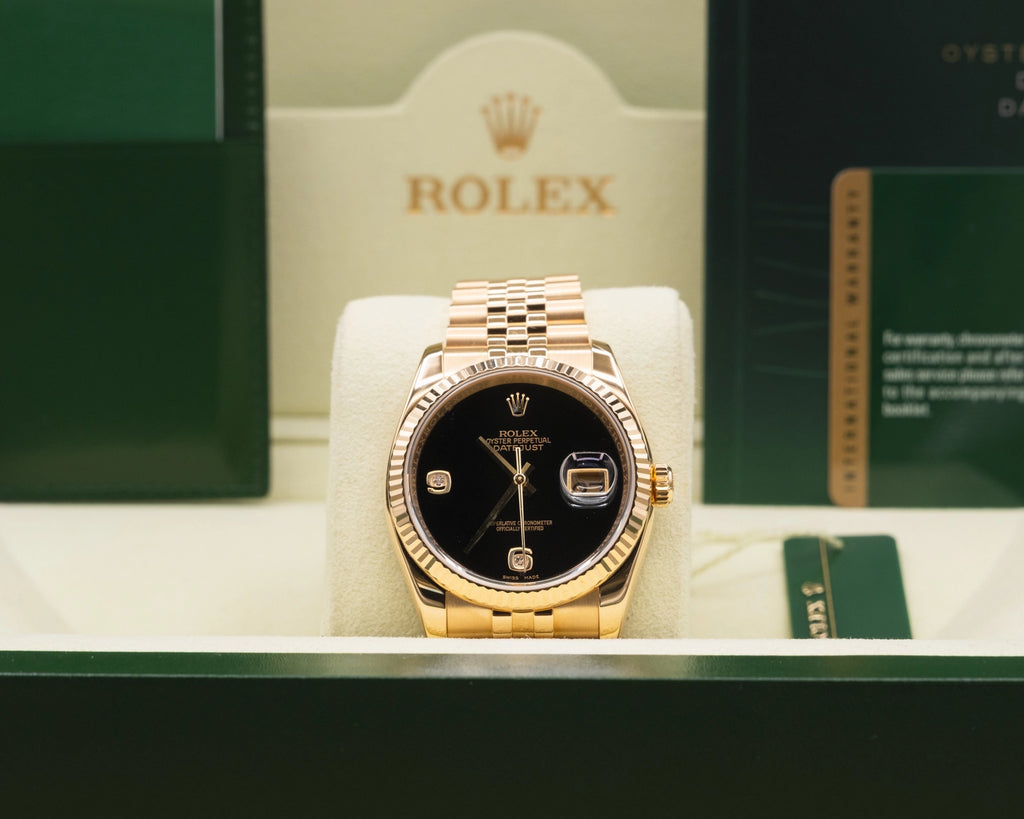 Rolex Datejust 36 Black Onyx Dial on Jubilee 116238 Complete 2014