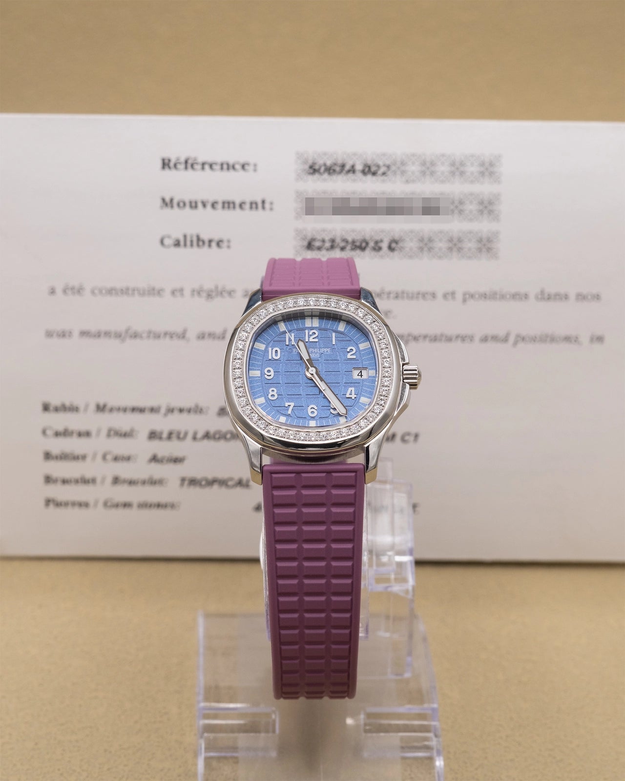 Patek Philippe Aquanaut Blue Dial on Purple Rubber 5067A-022 Papers 2014