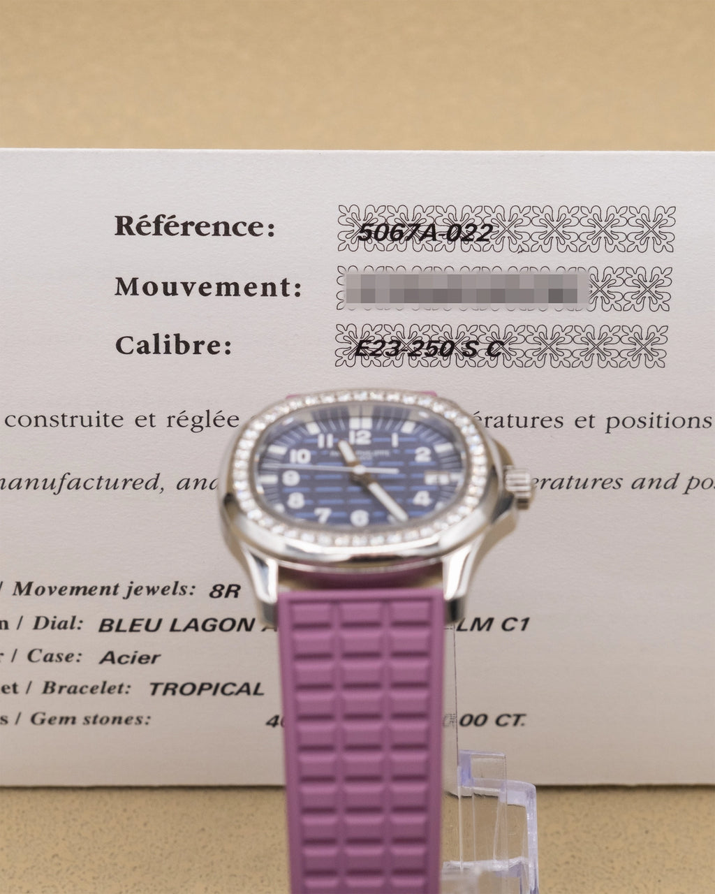 Patek Philippe Aquanaut Blue Dial on Purple Rubber 5067A-022 Papers 2014