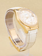 Rolex Datejust 36 Silver Flower Arabic Dial on Leather 116188 Complete 2012