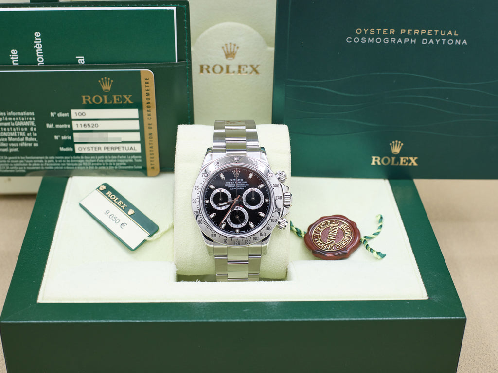 Rolex Daytona Black Dial on Oyster 116520 Complete 2013