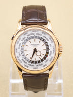 Patek Philippe World Time Silver Dial on Brown Leather 5130R-001 2016