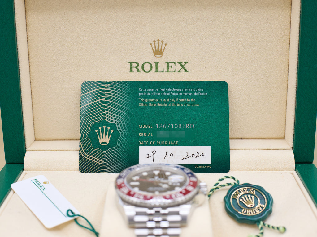 Rolex GMT-Master II Pepsi Black Dial on Jubilee 126710BLRO Complete 2020