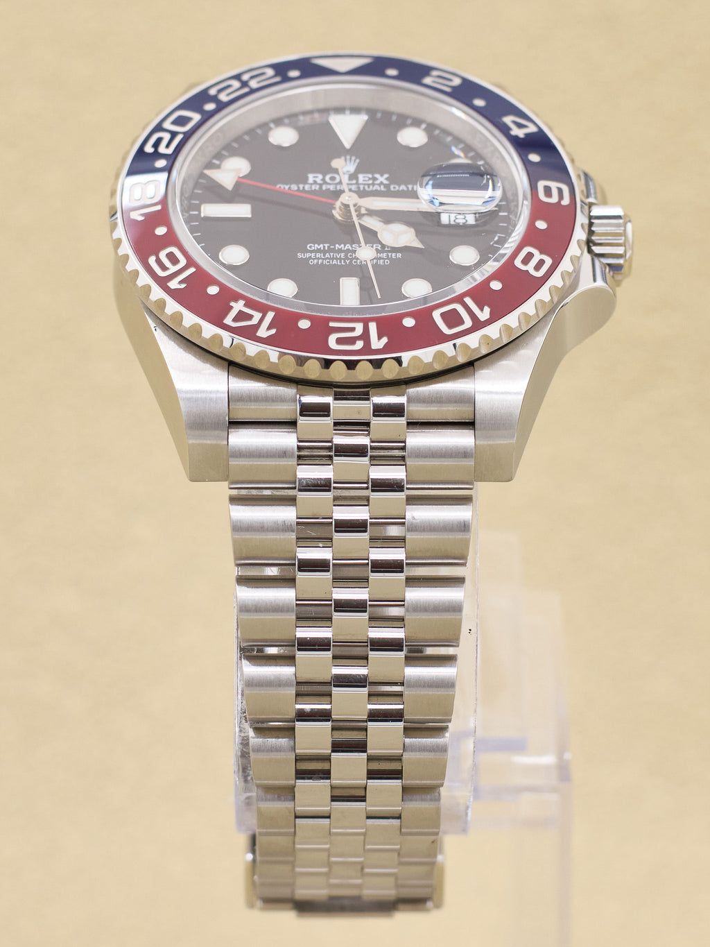 Rolex GMT-Master II Pepsi Black Dial on Jubilee 126710BLRO Complete 2020