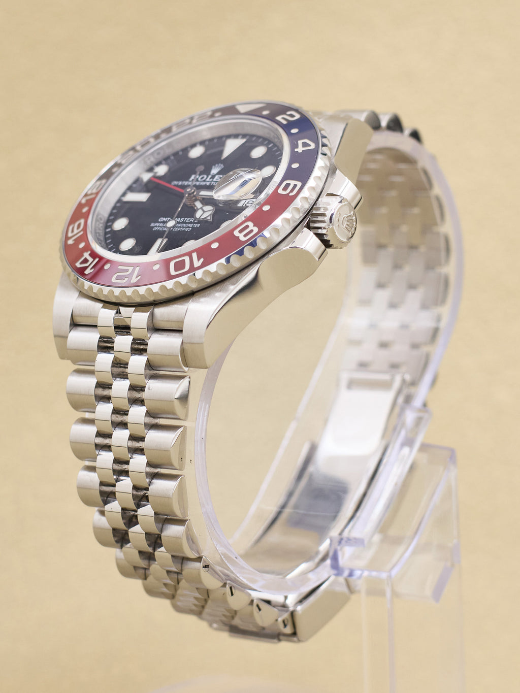 Rolex GMT-Master II Pepsi Black Dial on Jubilee 126710BLRO Complete 2020