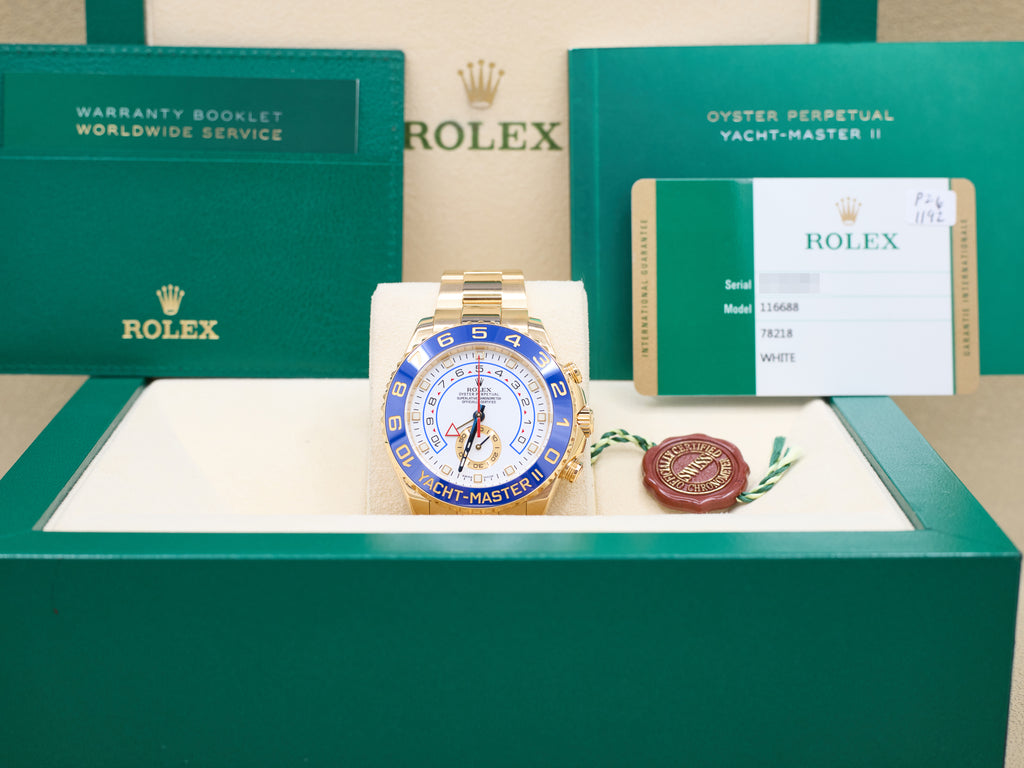 Rolex Yacht-Master II White Dial on Oyster 116688 Complete 2016