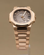 Patek Phillippe Nautilus Smoke Brown Dial on Rose Gold 7011/1R-010 Papers 2009