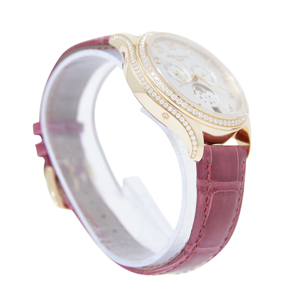 Patek Philippe Complications Annual Calendar Silvery Sunburst Dial on Leather Strap 4947R-001 Complete 2024