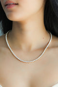 14K Yellow Gold Round Natural Diamond Tennis Necklace 20.7ct N-1972RD