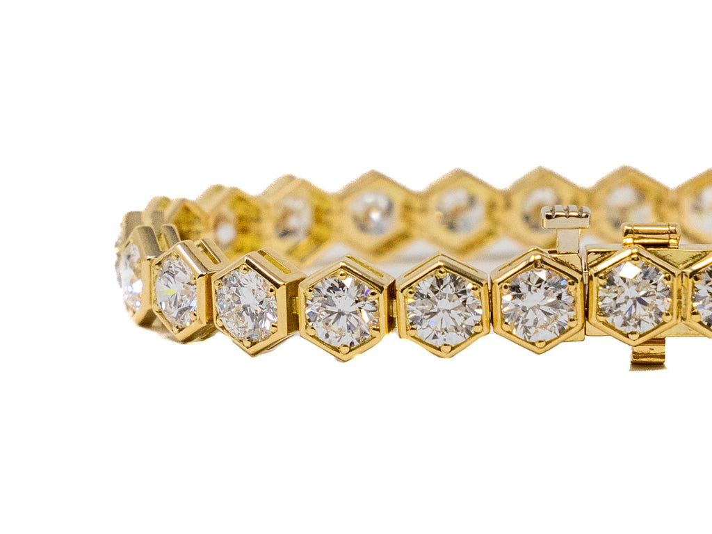 Elegant Hexagonal Link Tennis Bracelet, 13.00ct B-HEXB