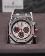 Audemars Piguet Royal Oak Tour Auto Silver with black subdials Dial on Black Leather Strap 26136ST.OO.D082VS.01 Complete 2007
