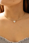 14K Yellow Gold Lab Grown Heart Diamond Collar Necklace 10.7ct N-506HS