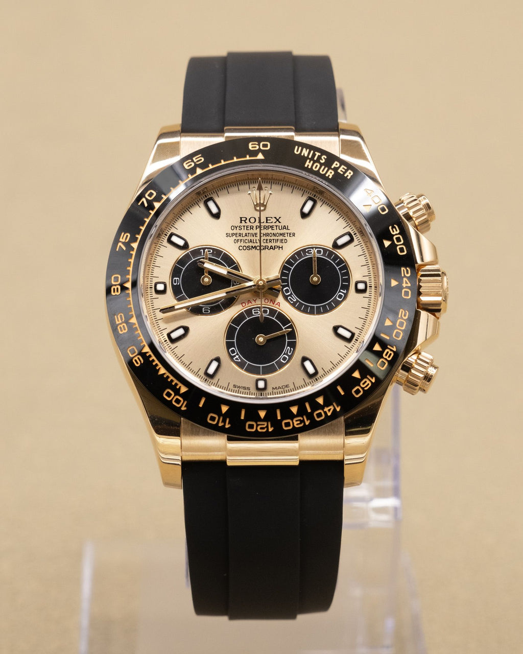 Rolex Daytona Champagne And Index Dial on Oysterflex 116518LN Card 2020