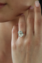 Cushion Diamond Solitaire 18KT Rose Gold Ring 8.03ct R-803CUR