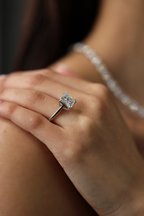 Princess Cut Diamond Solitaire Engagement Ring 18KT White Gold 4.35ct R-435