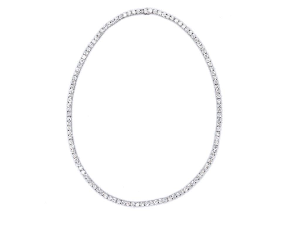 Kourosh 14K White Gold Round Lab Grown Diamond Tennis Necklace 18.9ct N-2013LGD
