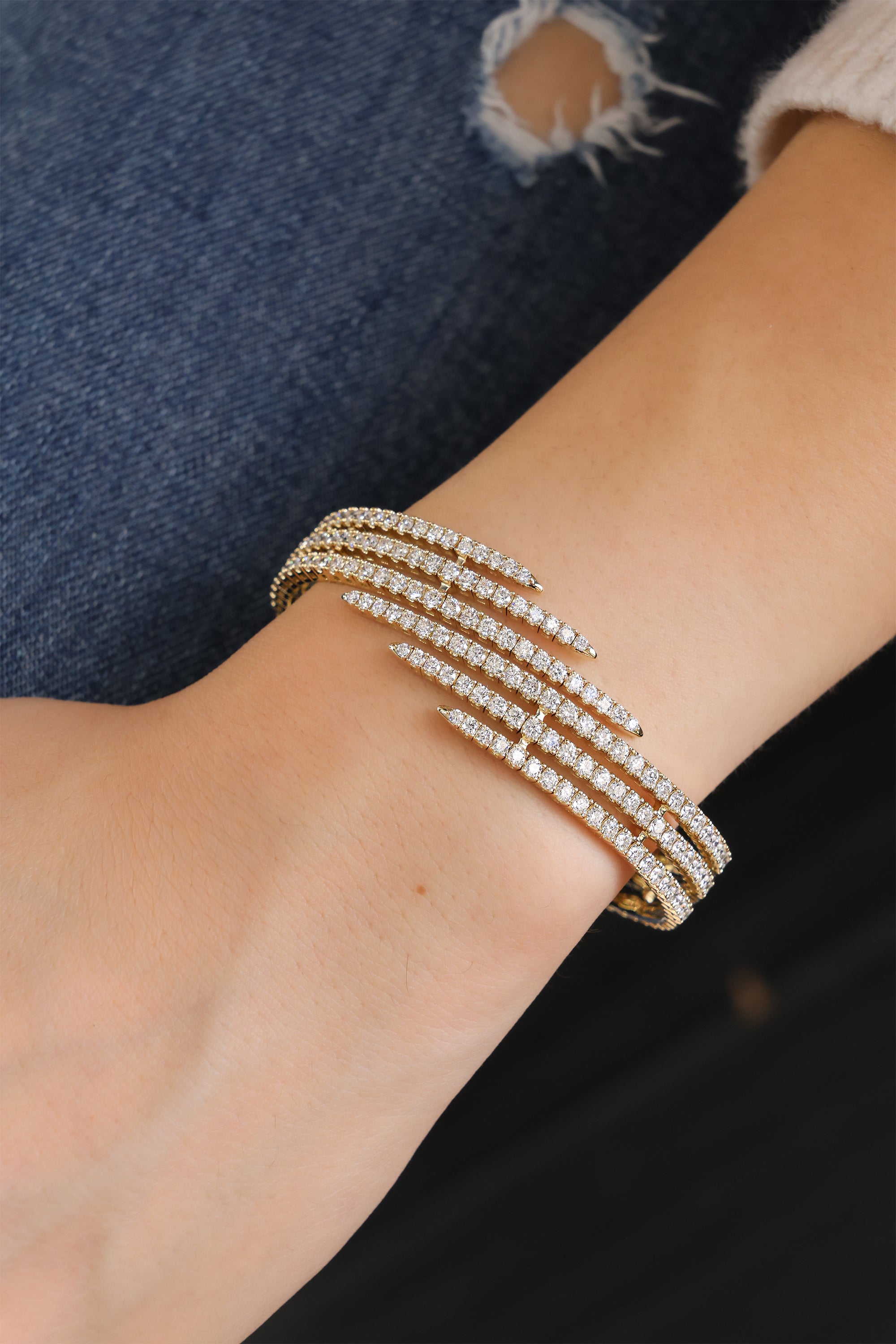 Handcrafted Diamond Bangle and Cuff Bracelet, 5.36ct B-536BANG