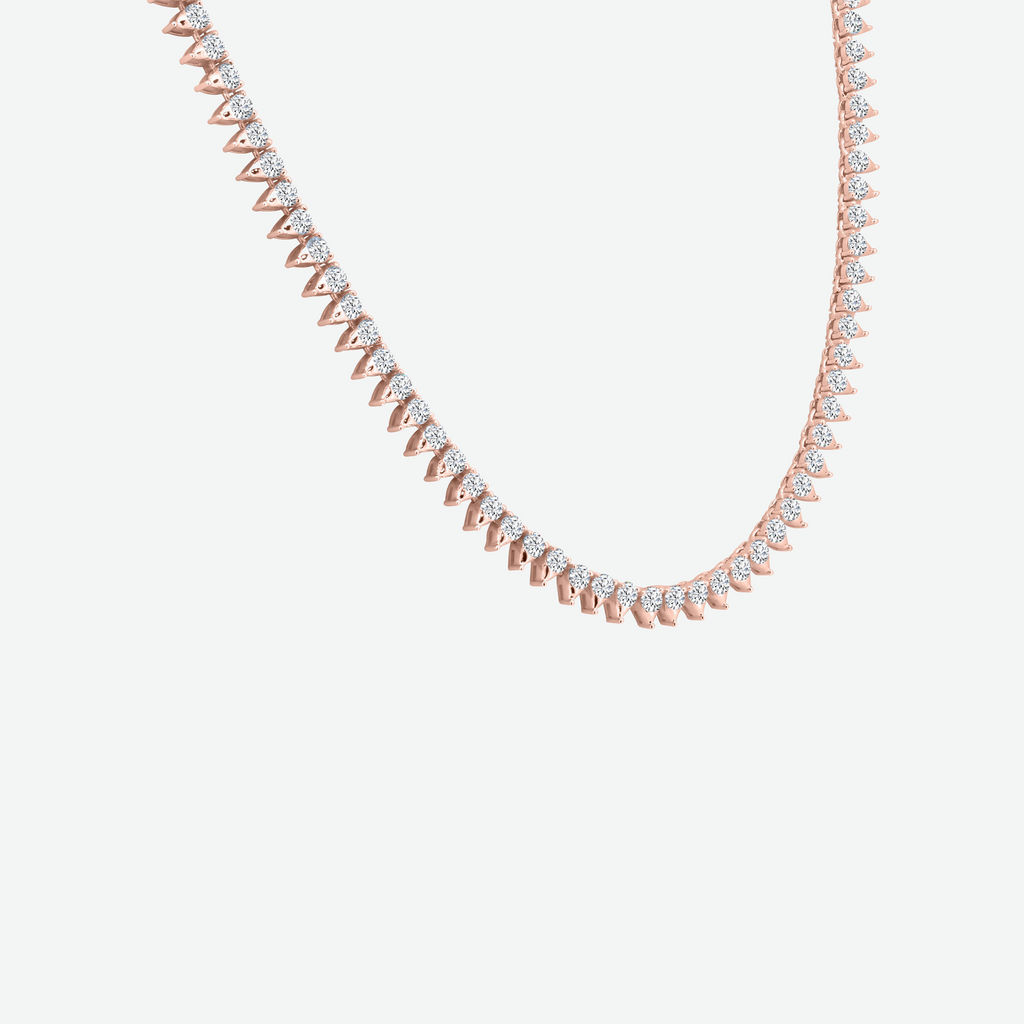 14K Yellow Gold Round Natural Diamond Tennis Necklace 12.3ct N-3622