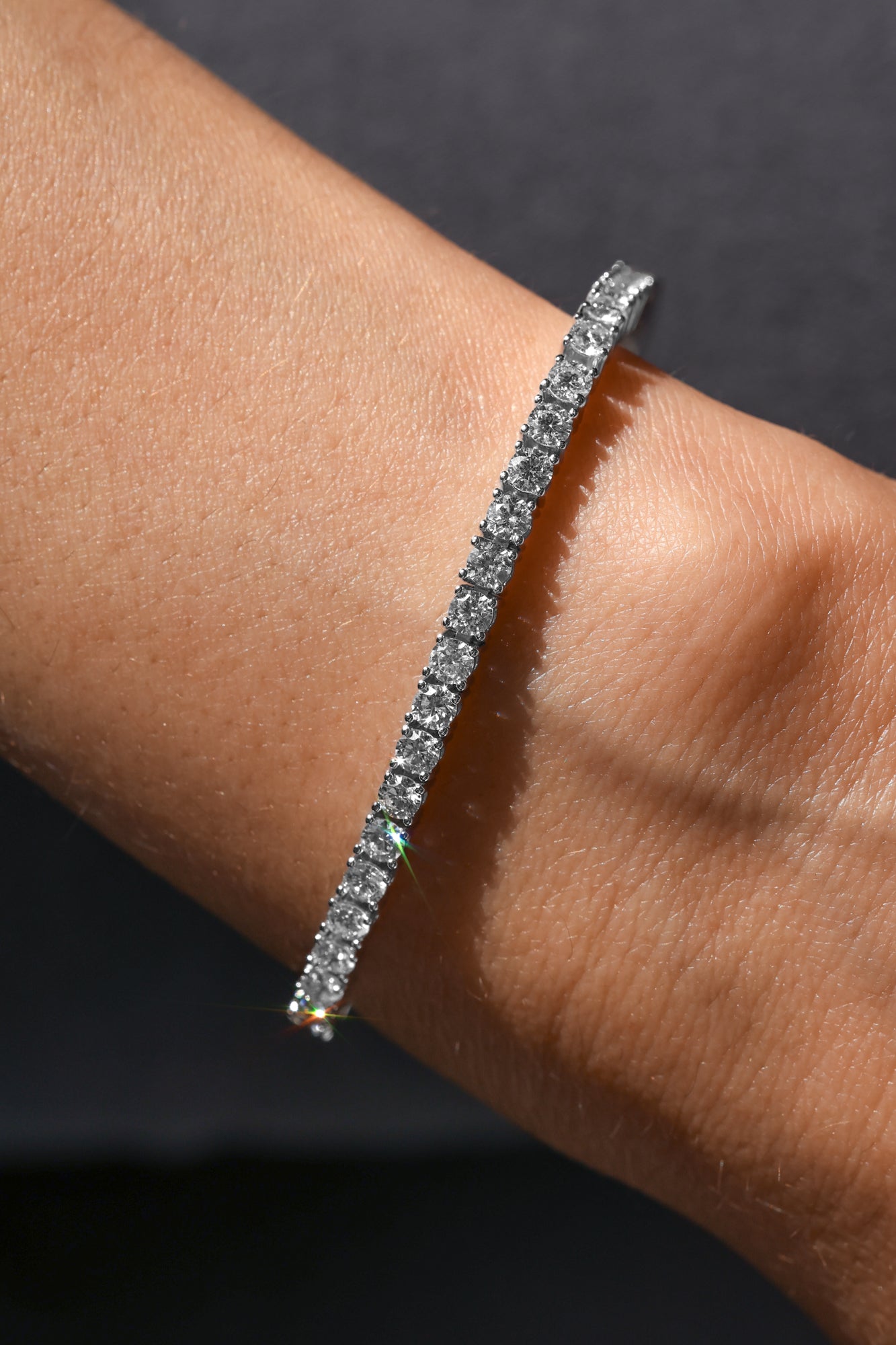 Diamond Tennis Bracelet in 14K White Gold, 4.75ct B-470