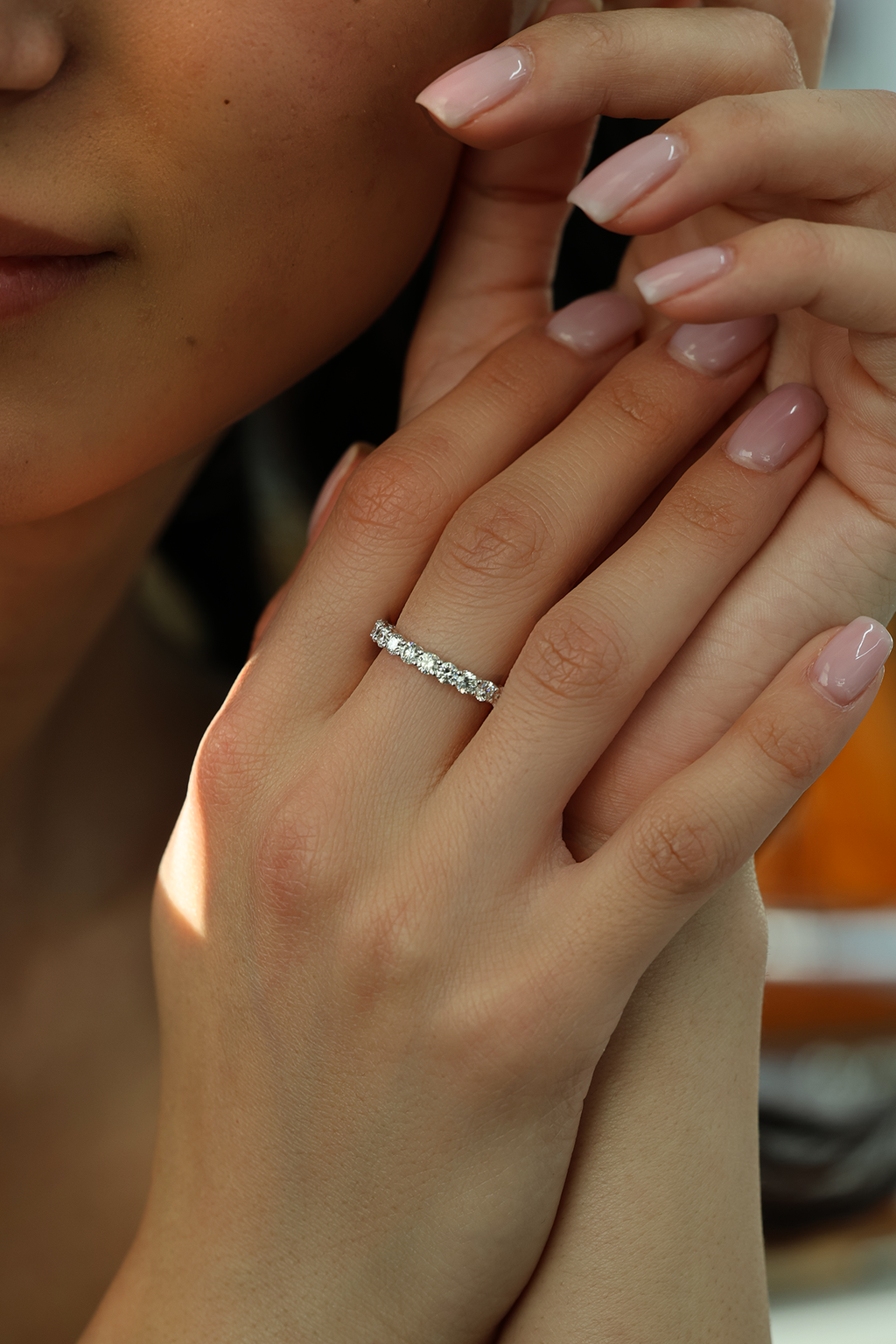 Round Natural Diamond Eternity Band in 18KT White Gold 3.4ct R-340RD