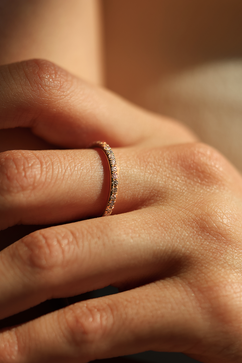 Yellow Gold THIN Eternity Ring 0.55 cts.